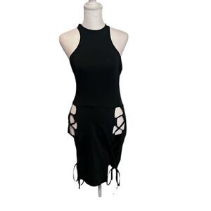 NWOT sexy Black Sleeveless Dress with Side Cutouts size small